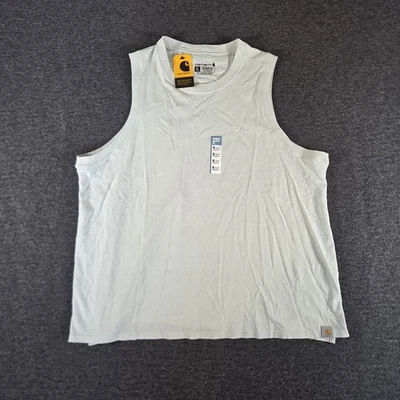 Camisa sin mangas Carhartt para mujer XL verde menta calce relajado algodón nueva con etiquetas Foto 1 de 4