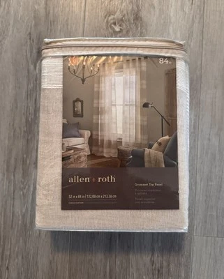 ALLEN + ROTH 52" X 84" Tostado Cuadros Filtro de Luz Forrado Ojal Cortina Panel-NUEVO Foto 1 de 3