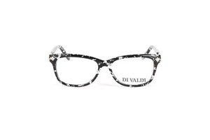 DI VALDI DVO8046 Col  91 Black White Women Cat Eye Eyeglasses 53-15-140 Y998A - Picture 1 of 12