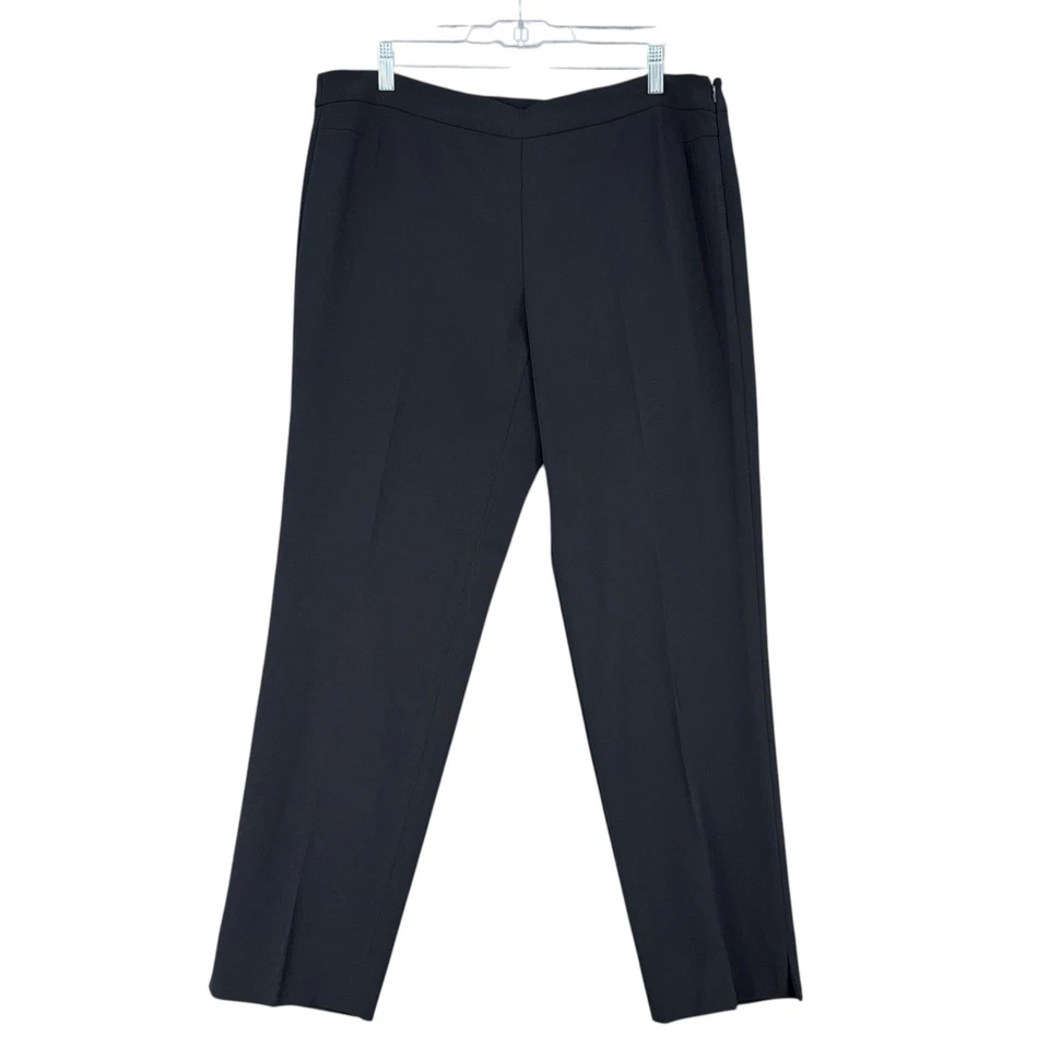 Pantalones de crepé W BY WORTH negros de pierna ancha para mujer talla 12 poliéster elastano Foto 1 de 4