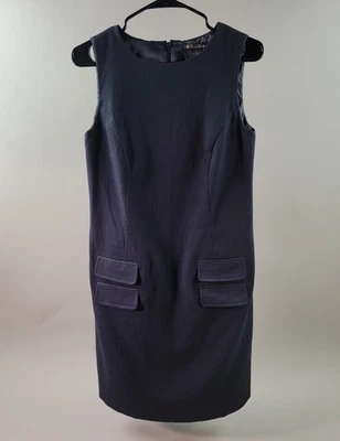 Vestido Brooks Brothers para mujer talla 6 azul oscuro forrado sin mangas cremallera trasera Foto 1 de 4