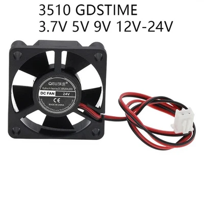 3510 Gdstime 2pin 35x35x10mm DC Cooling Fan 35mm brushless C9 3.7V 5V 9V 12V-24V - Image 1 of 4