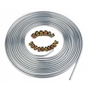 Copper Silver Brake Line Tubing Kit 3/16 OD 25 Foot Coil Roll All Size Fittings - Picture 1 of 13