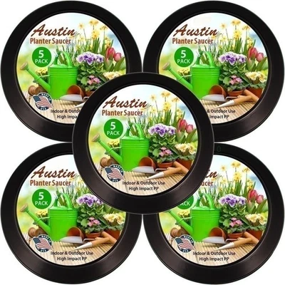 Platillos para macetas Austin - Hechos en EE. UU. - Polipropileno verde Hunter - Resistente... Foto 1 de 4