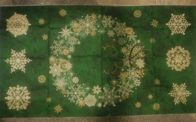 2 Pcs: NEW Fabric WREATH & SNOWFLAKE Wall Panel + Companion Print - Image 1 of 4