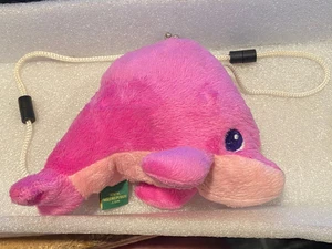 Cartera de felpa Wild Republic 6,5" con broche de delfín rosa con extensión de correa usada e2 - Imagen 1 de 9