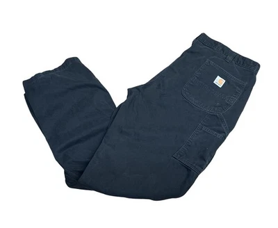 Carhartt B324 Men’s Black Relaxed Fit Twill Men’s Utility Carpenter Pants 42x34 - Image 1 of 4