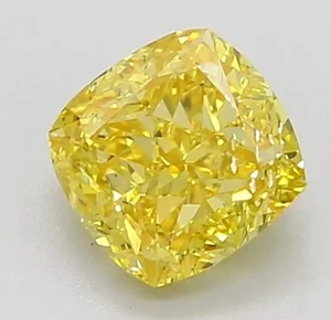 Loose Lab-Grown Diamond 3 Ct Yellow Cushion Cut VVS1 - F Certified Diamond Gems - Picture 1 of 6