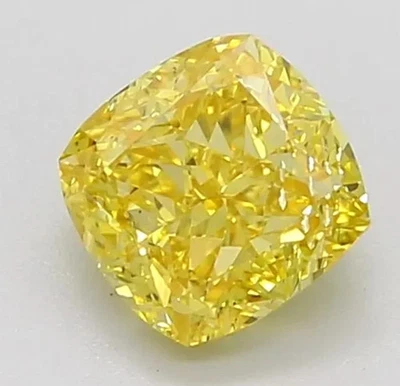 Loose Lab-Grown Diamond 3 Ct Yellow Cushion Cut VVS1 - F Certified Diamond Gems - Image 1 of 4