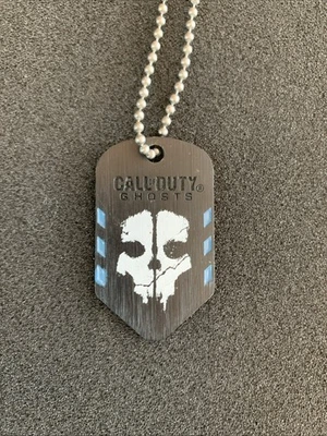 CALL OF DUTY GHOSTS ETIQUETA DE PERRO DURADERA DE METAL CON CADENA DE COLLAR DE 14 PULGADAS Foto 1 de 3