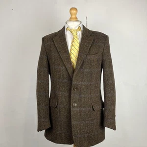 Chaqueta Blazer Brook Taverner Tweed Para Hombre 42L Marrón Espiga Cuadros Harris Tweed - Imagen 1 de 17