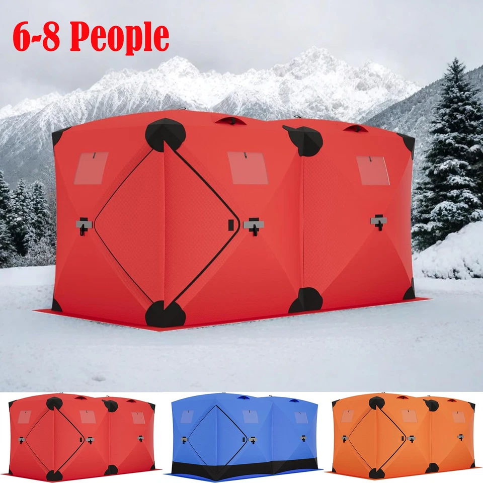 Выскакивающая палатка для подледной рыбалки на 6-8 человек изолированное укрытие портативная палатка для подледной рыбалки - Изображение 1 из 1