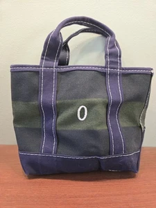 LL Bean Boat & Tote Mini Striped Blue Green Made In USA  - Bild 1 von 7