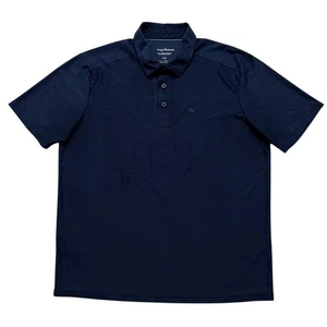 Camisa Polo Tommy Bahama Para Hombres L Island Zone Palm Coast Performance Elastizada Azul - Imagen 1 de 6