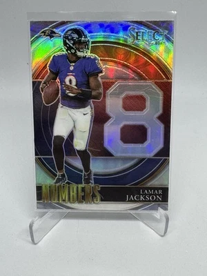 2021 Panini Select - Select Numbers Lamar Jackson #SN-5 Silver Prizm - Image 1 of 2