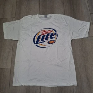 Beer T Shirt Mens Size XL Vintage 90s Miller Lite White Graphic - Picture 1 of 6
