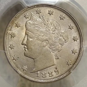 1889 Liberty Nickel, PCGS/CAC AU-58, Nice Original Coin - Picture 1 of 5