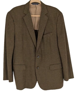 BROOKS BROTHERS Jacket Blazer SZ 45R Brown Heather Wool Cashmere Professional - Picture 1 of 16