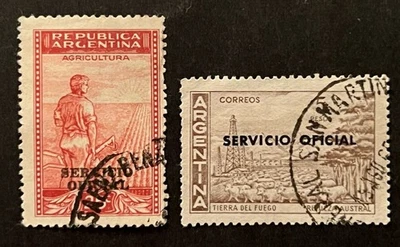 Travelstamps: Argentina Official Stamps Scott #O49 & O127 - Used Handstamped  - Image 1 of 4