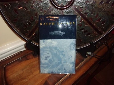 Nuevo en Paquete Ralph Lauren Indigo Montauk Chambray Azul Floral Falsa Estándar Foto 1 de 3