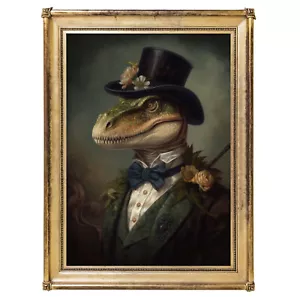 Estampado T-Rex, estampado artístico de dinosaurios, decoración del hogar, arte vintage, arte de pared - Imagen 1 de 8