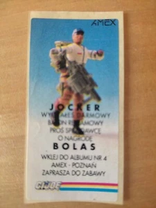 GIJOE BOLAS CHICLE CROMO PREMIO AMEX TEXTO POLACO 6 X 3 CM ORIGINAL - Imagen 1 de 1