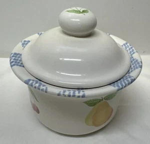 VINTAGE Pfaltzgraff Hopscotch Fruit Pattern Sugar Bowl With Lid - Picture 1 of 10
