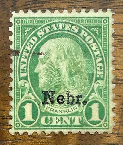 US Franklin Stamp 1929. SC #669 "Nebraska Overprint" Used - Picture 1 of 2