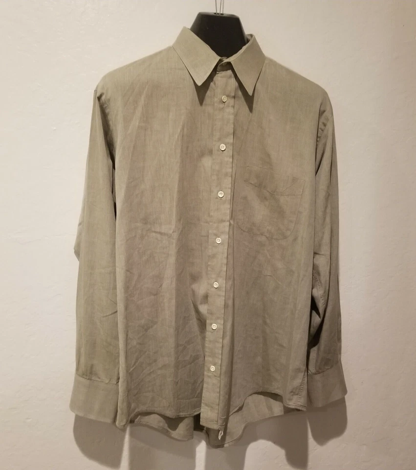 博柏利伦敦男式纽扣长袖正装衬衫尺寸 17-34 灰色棉 — 第 1/4 张图片