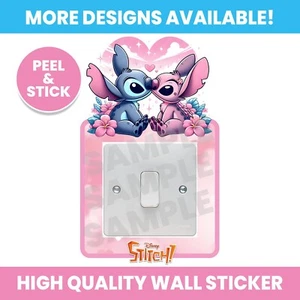 STITCH ENGEL LICHTSCHALTER UMGEBUNG WAND AUFKLEBER ABZIEHBILD KINDER MÄDCHEN JUNGE SCHLAFZIMMER - Bild 1 von 1