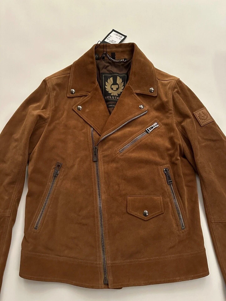 Auténtica chaqueta de motociclista de gamuza Belstaff Fenway 38 UK 48 IT M £1295 Foto 1 de 4