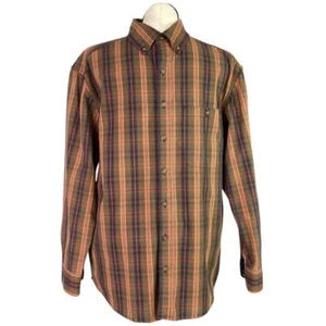 CE Schmidt Workwear Shirt Men L Green Plaid Cotton Blend Button Down Pocket - Picture 1 of 7