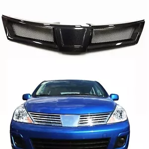 Für Nissan Versa 2007 2008 2009 2010 2011-2012 Frontstoßstange Gitter Kohlefaser - Picture 1 of 10