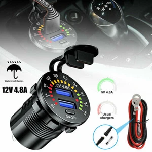Auto Steckdose QC3.0 USB Ladegerät Buchse für Motorrad Wasserdicht KFZ 12-24V DE - Zdjęcie 1 z 36