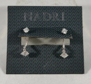 NADRI Silver and Cubic Zirconia Fashion Earrings NORDSTROM Item FREE-Shipping - Picture 1 of 5