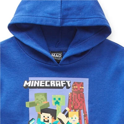 Sudadera con capucha Minecraft azul real para niños talla mediana (10-12) Foto 1 de 4
