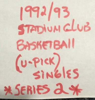 1992-93 Topps Stadium Club Basketball 207-400 Fill Your Set .05 Cents per Card - Image 1 of 2
