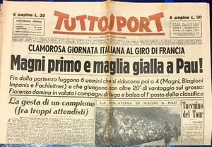 TUTTOSPORT 1949 MAGNI MAGLIA GIALLA PAU TOUR DE FRANCE - Imagen 1 de 1