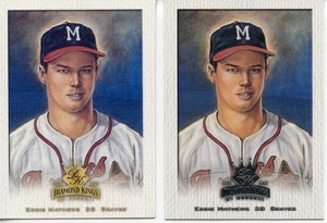 2002 Donruss Diamond Kings Sample Gold #136 Eddie Mathews (both version)