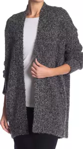 $495NWT Vince Chunky Wool Blend Open Front Black Multi Cardigan sz L V063477433 - Picture 1 of 10