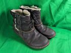 UGG Black Cream Boots Shearling Lined Ankle Booties Size 8