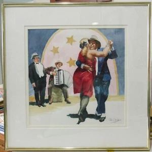THE WORLD'S MOST SEDUCTIVE DANCE Edie Dunlap Spokane WA Orig Watercolor Painting - Picture 1 of 6