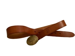 IL BISONTE hellbrauner Leder Herren Gürtel von Wanny Di Filippo 1,2 x 37 ovale Logo Schnalle! - Bild 1 von 13