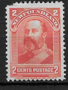 TERRANOVA, CANADÁ, 1897/1901, EDWARD VII, NO. 82, 2c SELLO, PERF, VLH - Imagen 1 de 1