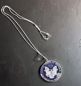 Walking Liberty necklace 40MM (Necklace is .925 Sterling Silver) - Picture 1 of 4