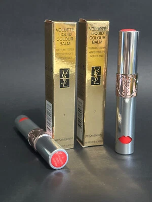 YSL Volupte Liquid Colour Lip Balm Lot x2 #7 GRAB ME RED 6ml / 0.20oz new - Image 1 of 4