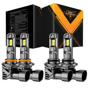 2 Pairs AUXBEAM 9005 9006 LED Headlight Bulbs for Chevy Silverado 1500 1999-2006 - Picture 1 of 9