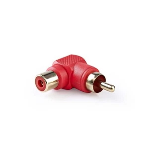 Adattatore Mono Audio Connettore RCA | Femmina RCA | Placcato Oro | 90° | Rosso - Foto 1 di 2