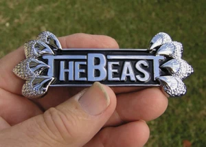 THE BEAST CAR EMBLEM Metal Badge HI etc fits DODGE CHALLENGER CHARGER ETC - Picture 1 of 2