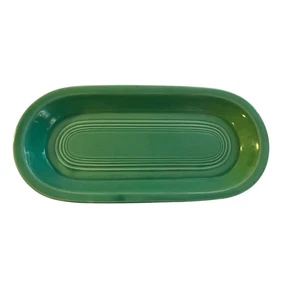 Fiesta grün oval Relish Tablett Schale Homer Laughlin USA Steinzeug Servierplatte - Bild 1 von 10